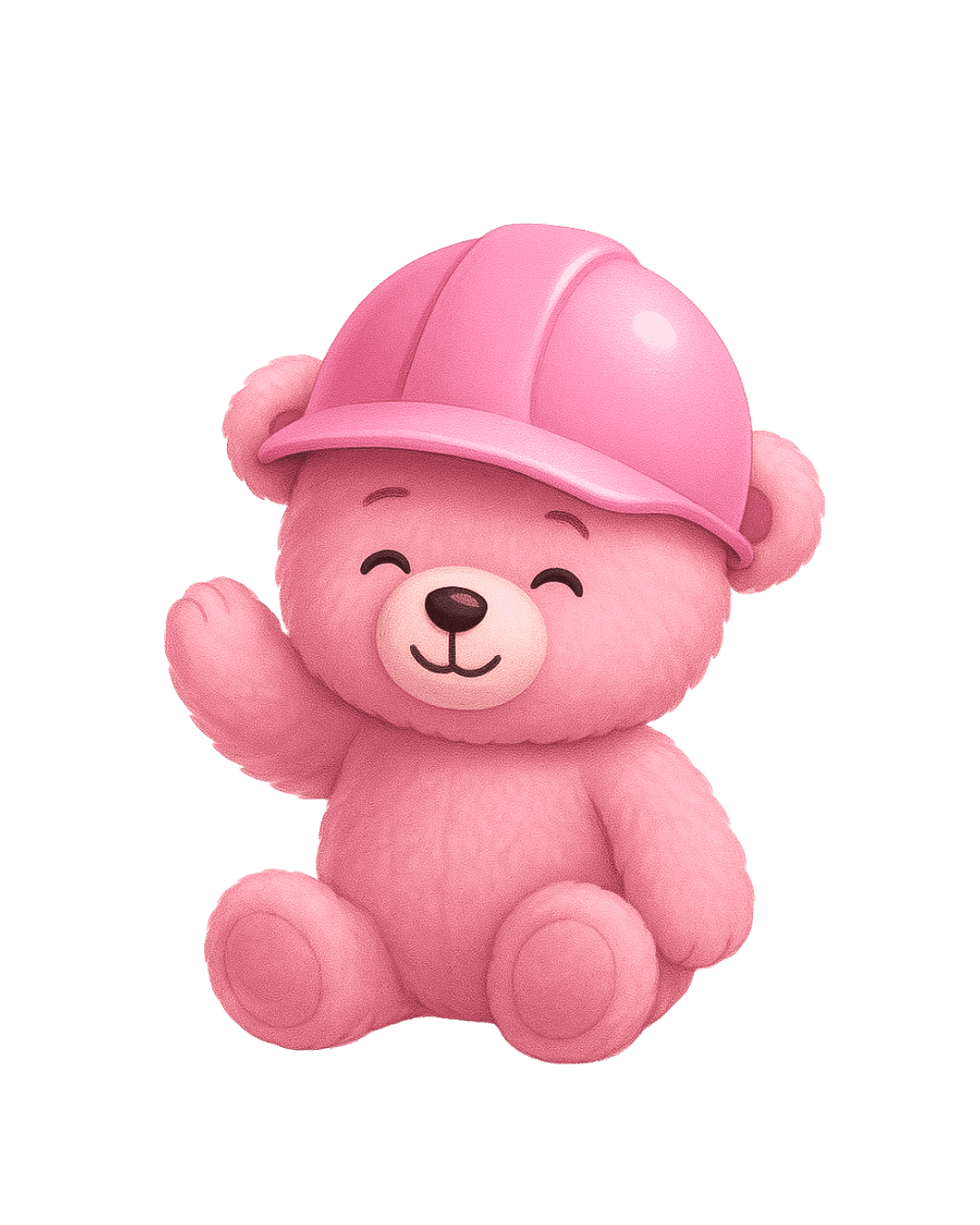 Pink Teddy Bear with Construction Hat