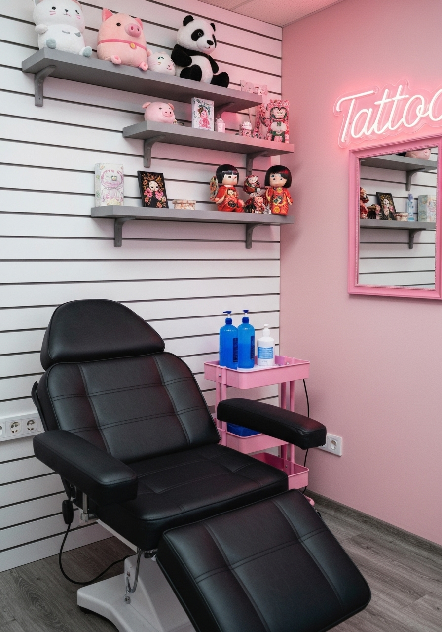 Tattoo station at Lovely Lash Shop