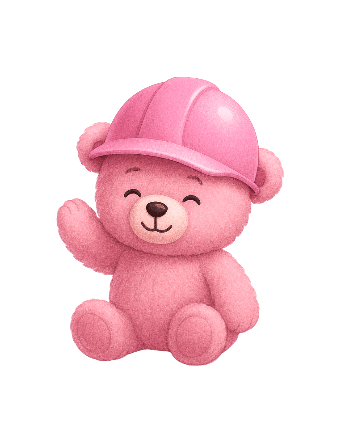 Pink Teddy Bear with Construction Hat